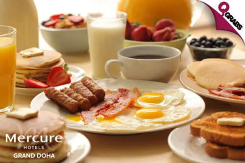 For QR16 Child/QR32 Adult Feast on an International Buffet Breakfast at the Mercure Grand Hotel Doha! (QR32/QR65 Value)